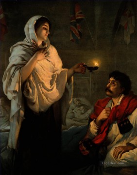  Henrietta Pintura Art%C3%ADstica - La dama de la lámpara Miss Nightingale en Scutari Nightingale en una paciente Henrietta Rae